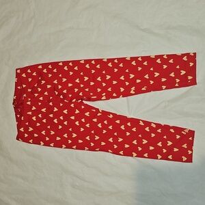 Old Navy Girls Size 2T Red with Heart Pattern Full Length Leggings New